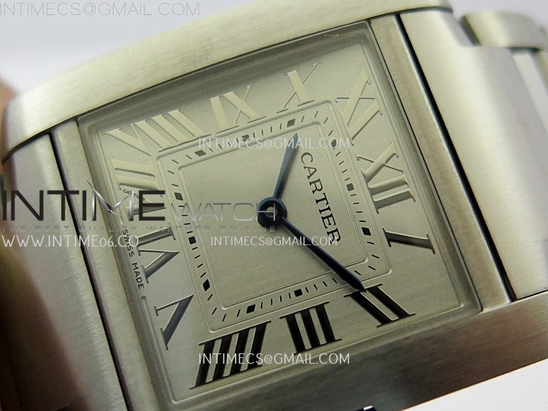 Tank Francaise Ladies 27mm SS 8848F 1:1 Best Edition Silver Dial on SS Bracelet Ronda Quartz V2