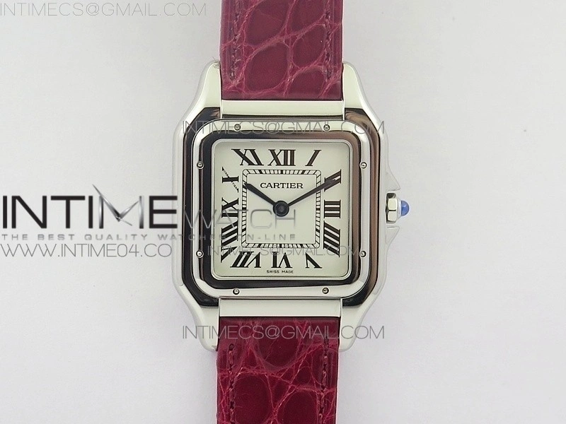 Panthère Secrete Ladies 27mm SS 8848F 1:1 Best Edition White Dial on Red Croco Strap Ronda Quartz