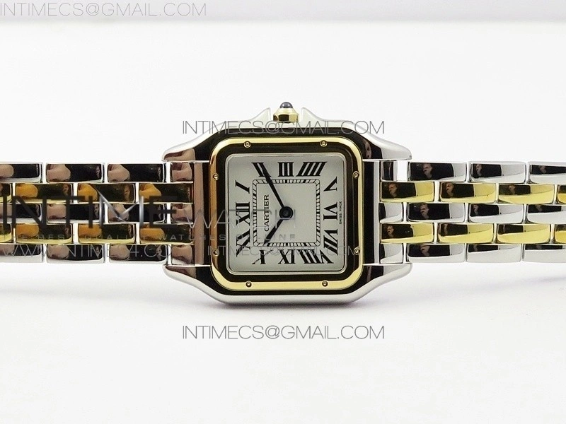 Panthère Secrete Ladies 27mm SS YG 8848F 1:1 Best Edition White Dial on SS YG Bracelet Ronda Quartz