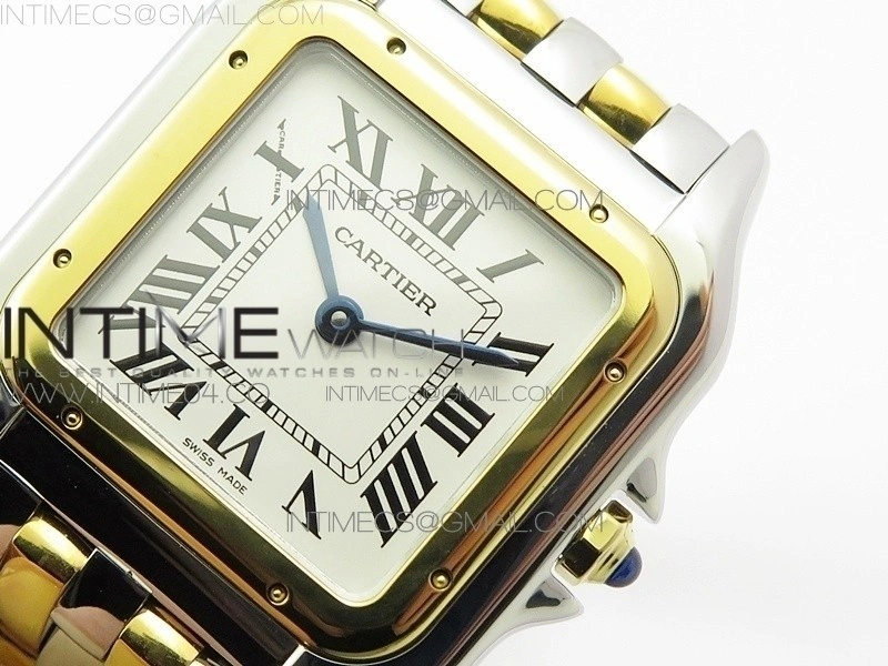 Panthère Secrete Ladies 27mm SS YG 8848F 1:1 Best Edition White Dial on SS YG Bracelet Ronda Quartz
