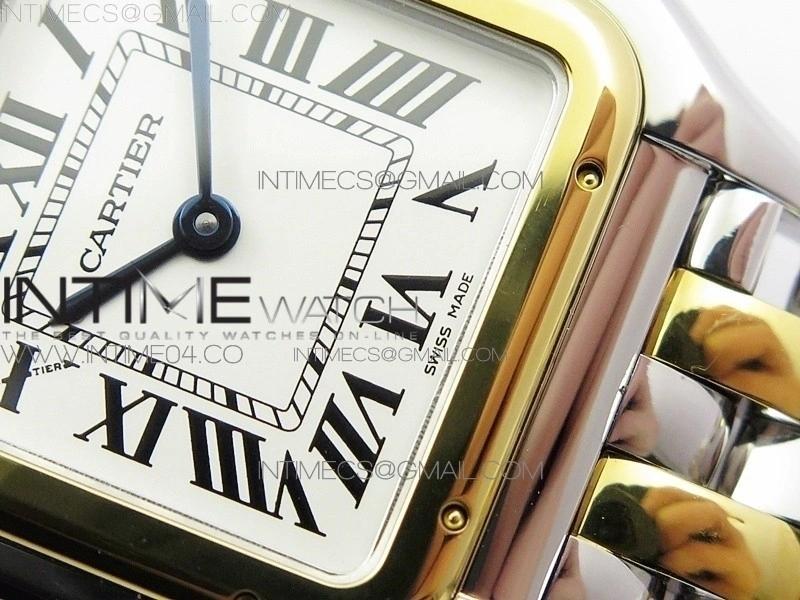 Panthère Secrete Ladies 27mm SS YG 8848F 1:1 Best Edition White Dial on SS YG Bracelet Ronda Quartz