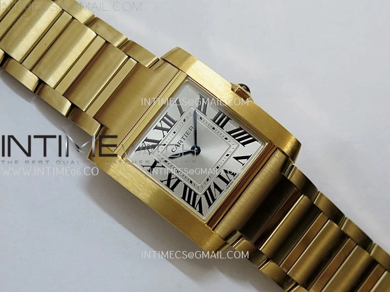Tank Francaise Ladies 27mm YG 8848F 1:1 Best Edition Silver Dial on YG Bracelet Ronda Quartz V2