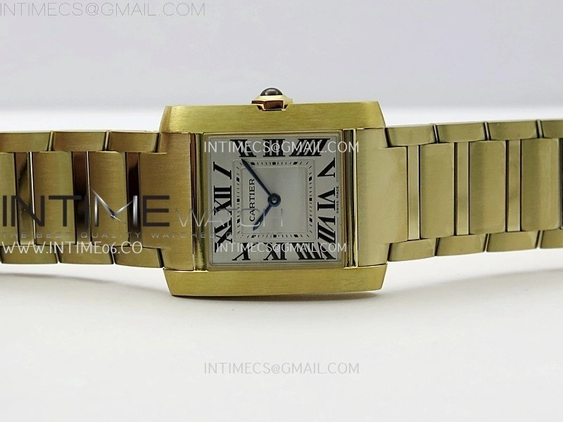 Tank Francaise Ladies 27mm YG 8848F 1:1 Best Edition Silver Dial on YG Bracelet Ronda Quartz V2