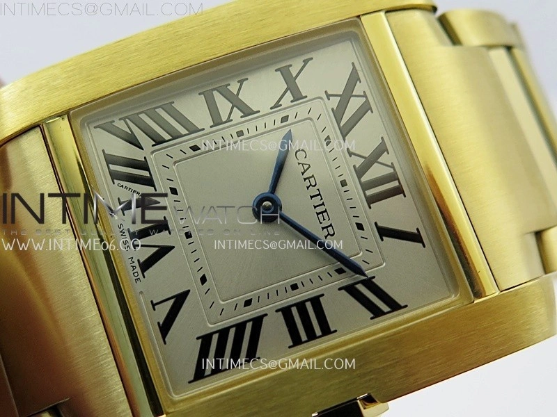 Tank Francaise Ladies 27mm YG 8848F 1:1 Best Edition Silver Dial on YG Bracelet Ronda Quartz V2