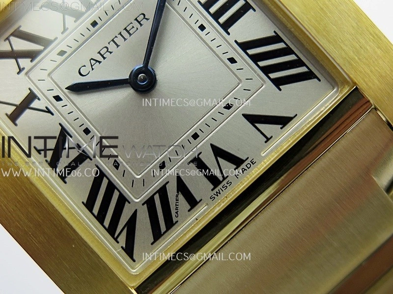 Tank Francaise Ladies 27mm YG 8848F 1:1 Best Edition Silver Dial on YG Bracelet Ronda Quartz V2
