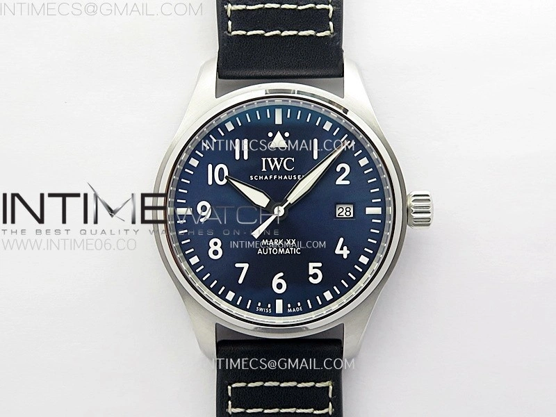 Pilot Mark XX IW328203 ZF 1:1 Best Edition Blue Dial on Dark Blue Leather Strap A32111