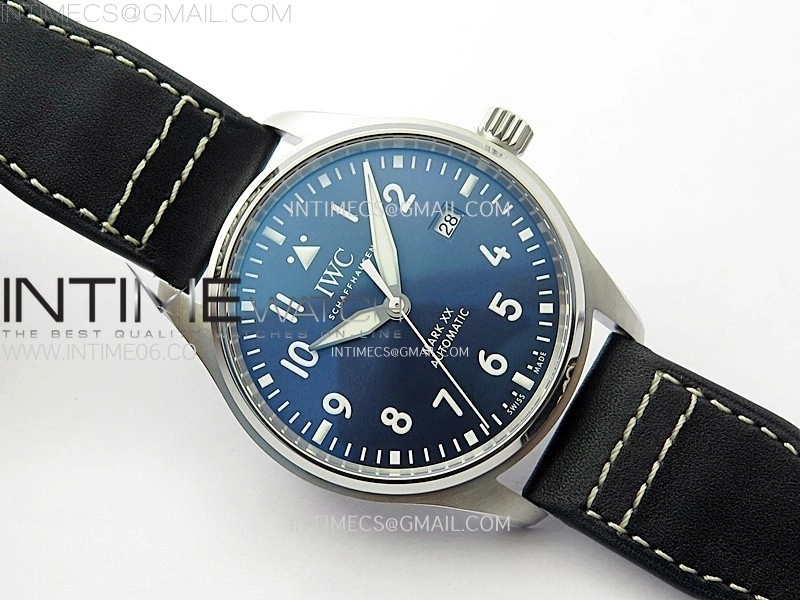 Pilot Mark XX IW328203 ZF 1:1 Best Edition Blue Dial on Dark Blue Leather Strap A32111