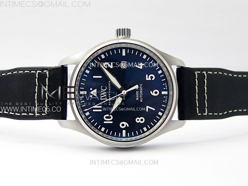 Pilot Mark XX IW328203 ZF 1:1 Best Edition Blue Dial on Dark Blue Leather Strap A32111