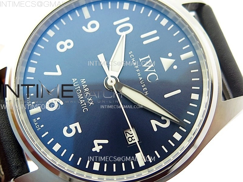 Pilot Mark XX IW328203 ZF 1:1 Best Edition Blue Dial on Dark Blue Leather Strap A32111