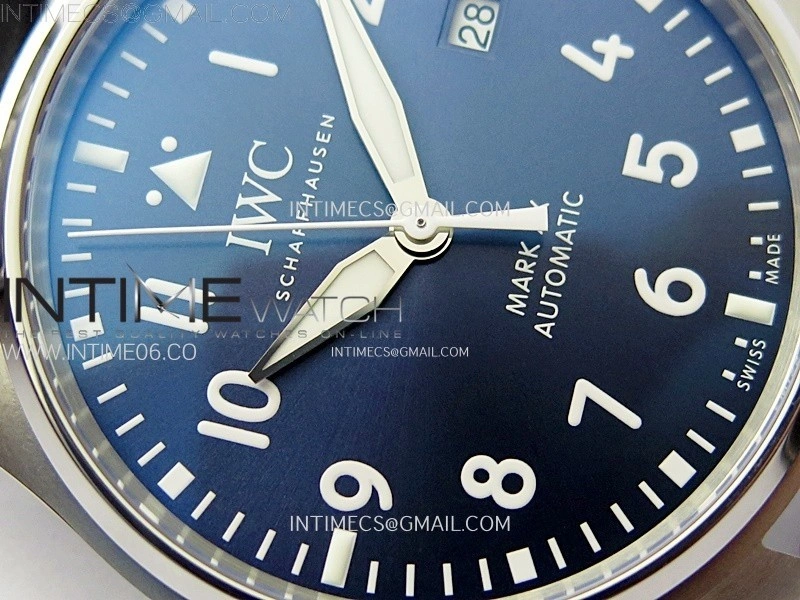 Pilot Mark XX IW328203 ZF 1:1 Best Edition Blue Dial on Dark Blue Leather Strap A32111