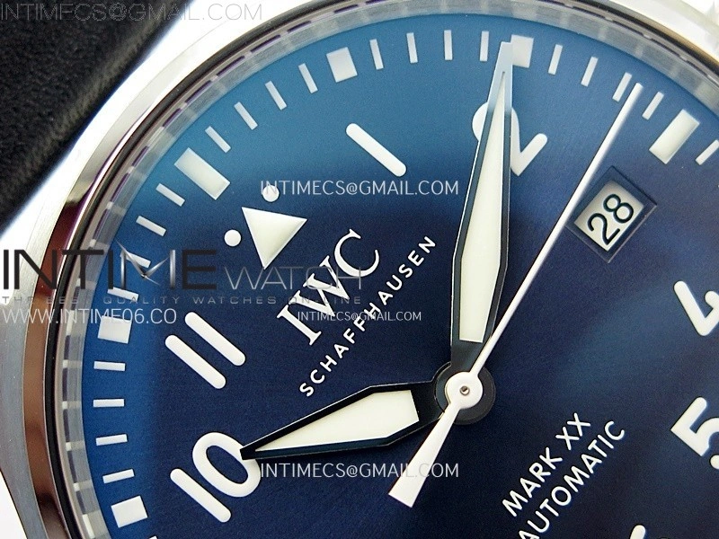 Pilot Mark XX IW328203 ZF 1:1 Best Edition Blue Dial on Dark Blue Leather Strap A32111