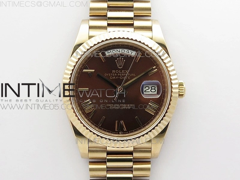 Day-Date 40mm 228239 BP New Dial Version 904 RG Brown Roman Markers Dial on RG President Bracelet A2836