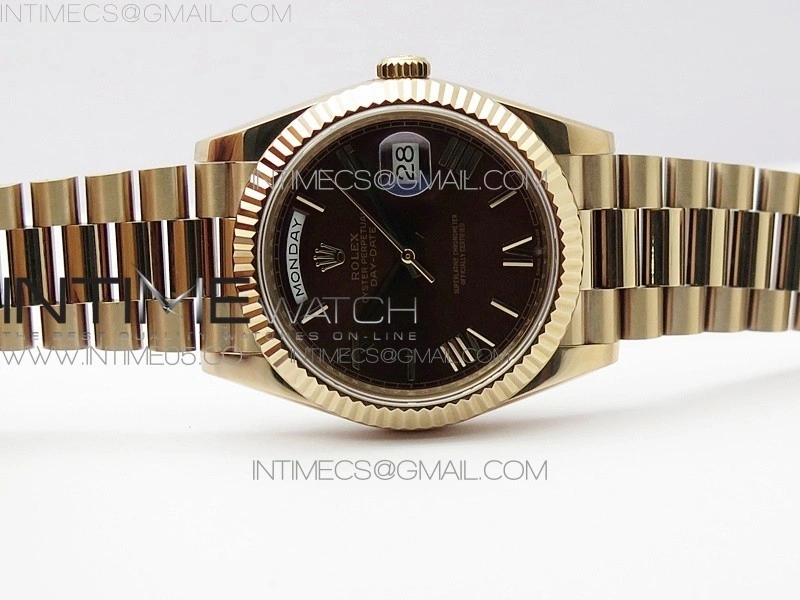 Day-Date 40mm 228239 BP New Dial Version 904 RG Brown Roman Markers Dial on RG President Bracelet A2836