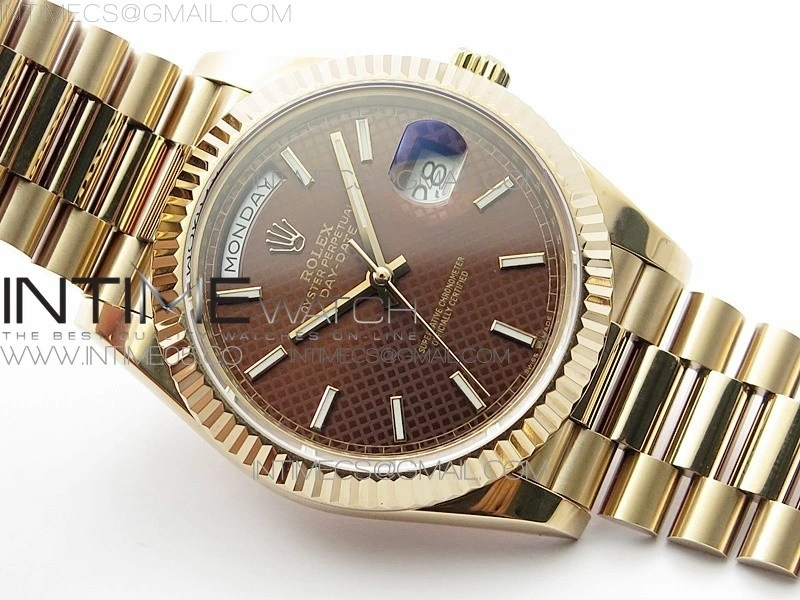 Day-Date 40mm 228239 BP New Dial Version 904 RG Brown Stick Markers Dial on RG President Bracelet A2836
