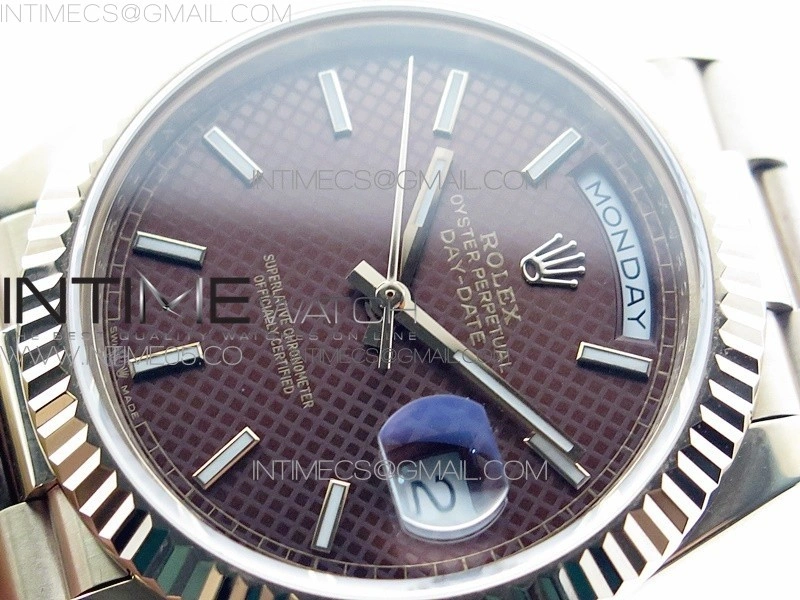 Day-Date 40mm 228239 BP New Dial Version 904 RG Brown Stick Markers Dial on RG President Bracelet A2836