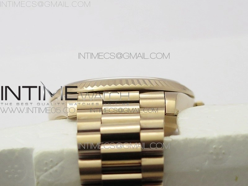 Day-Date 40mm 228239 BP New Dial Version 904 RG Brown Stick Markers Dial on RG President Bracelet A2836