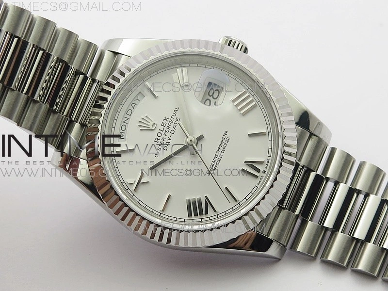 Day-Date 40mm 228239 BP New Dial Version 904 SS White Roman Markers Dial on SS President Bracelet A2836