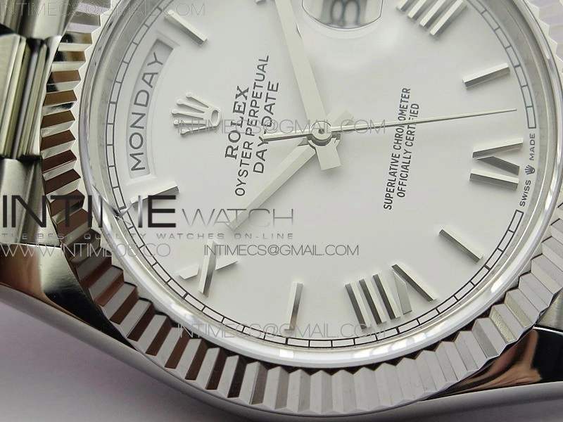 Day-Date 40mm 228239 BP New Dial Version 904 SS White Roman Markers Dial on SS President Bracelet A2836