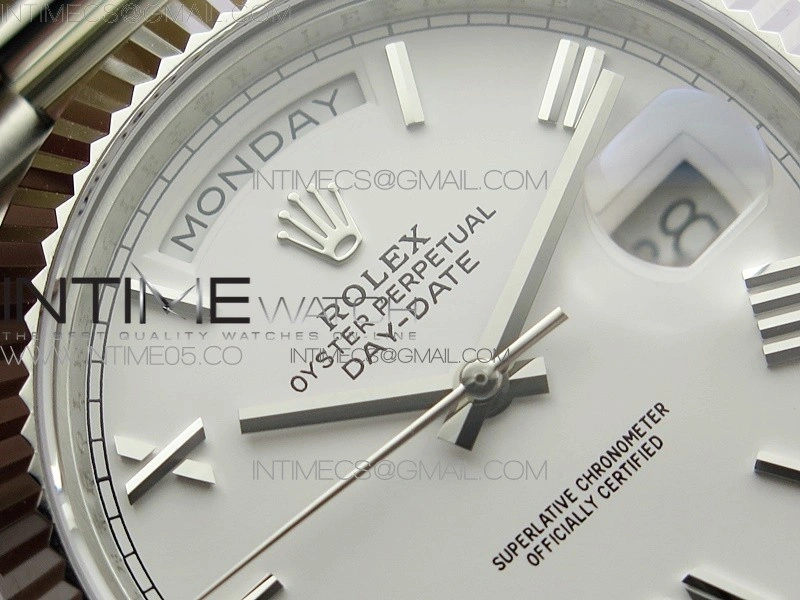 Day-Date 40mm 228239 BP New Dial Version 904 SS White Roman Markers Dial on SS President Bracelet A2836