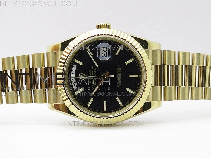 Day-Date 40mm 228239 BP New Dial Version 904 YG Black Stick Markers Dial on YG President Bracelet A2836