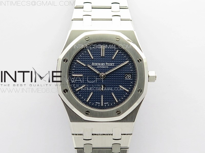 Royal Oak 39mm 15202 SS ZF 1:1 Best Edition Blue Textured Dial on SS Bracelet A2121 V2