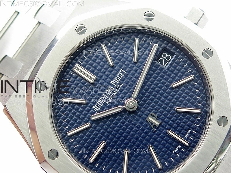 Royal Oak 39mm 15202 SS ZF 1:1 Best Edition Blue Textured Dial on SS Bracelet A2121 V2