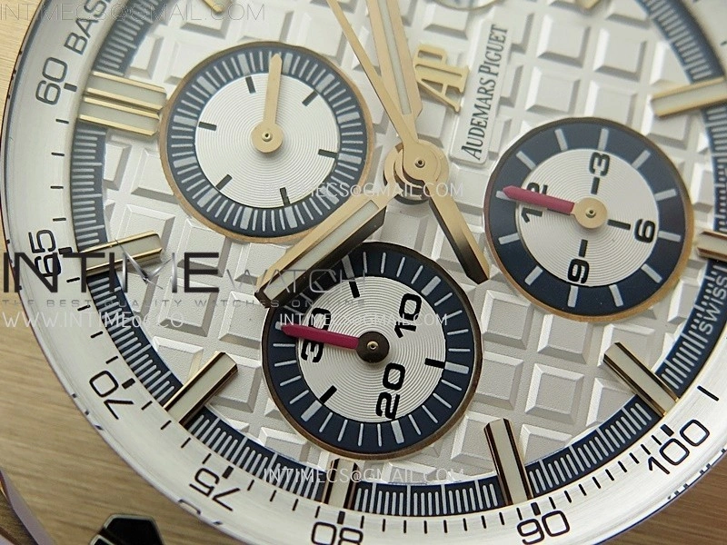 Royal Oak Offshore 44mm RG TKF 1:1 Best Edition White Dial on White Rubber Strap A3126