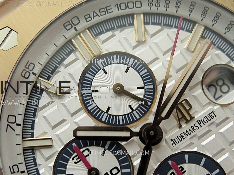 Royal Oak Offshore 44mm RG TKF 1:1 Best Edition White Dial on White Rubber Strap A3126