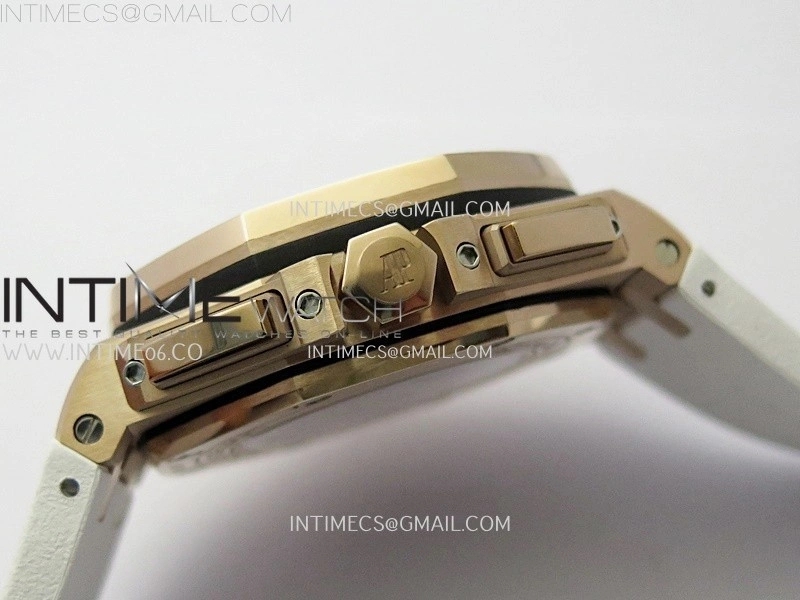 Royal Oak Offshore 44mm RG TKF 1:1 Best Edition White Dial on White Rubber Strap A3126
