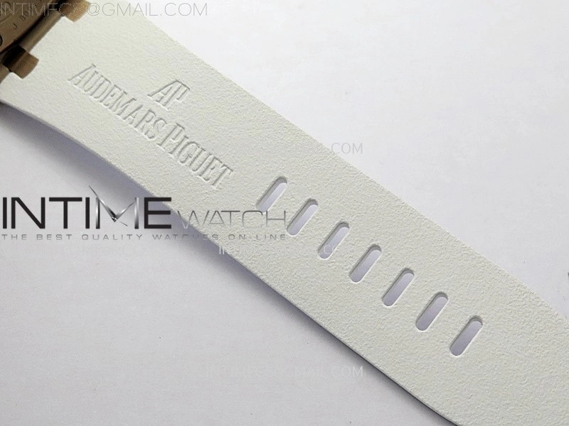 Royal Oak Offshore 44mm RG TKF 1:1 Best Edition White Dial on White Rubber Strap A3126