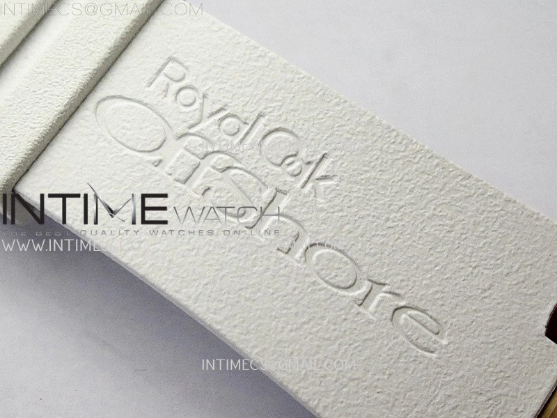 Royal Oak Offshore 44mm RG TKF 1:1 Best Edition White Dial on White Rubber Strap A3126