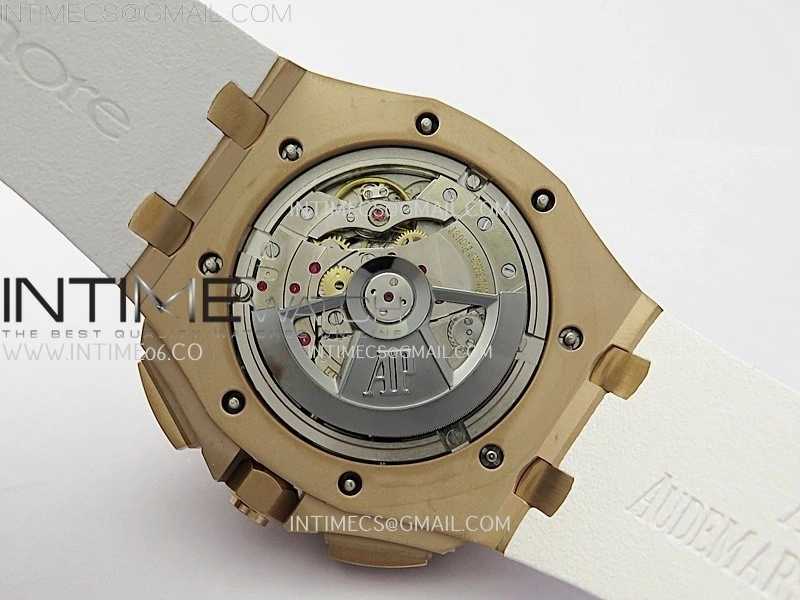 Royal Oak Offshore 44mm RG TKF 1:1 Best Edition White Dial on White Rubber Strap A3126