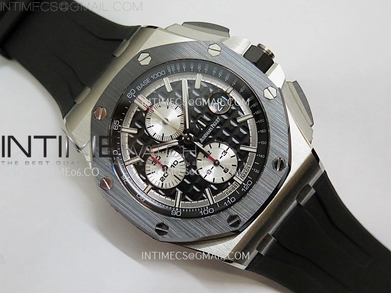 Royal Oak Offshore 44mm SS TKF 1:1 Best Edition Black Dial On Black Rubber Strap A3126