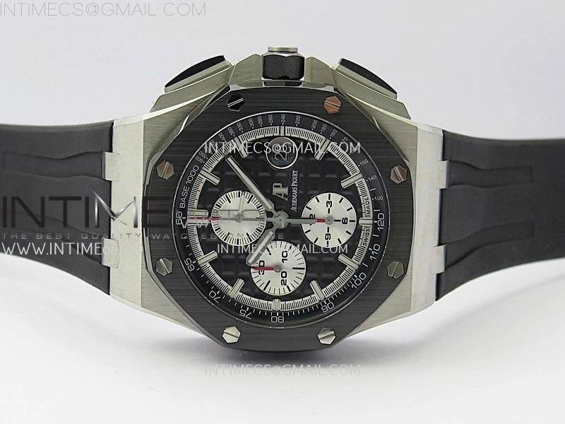 Royal Oak Offshore 44mm SS TKF 1:1 Best Edition Black Dial On Black Rubber Strap A3126