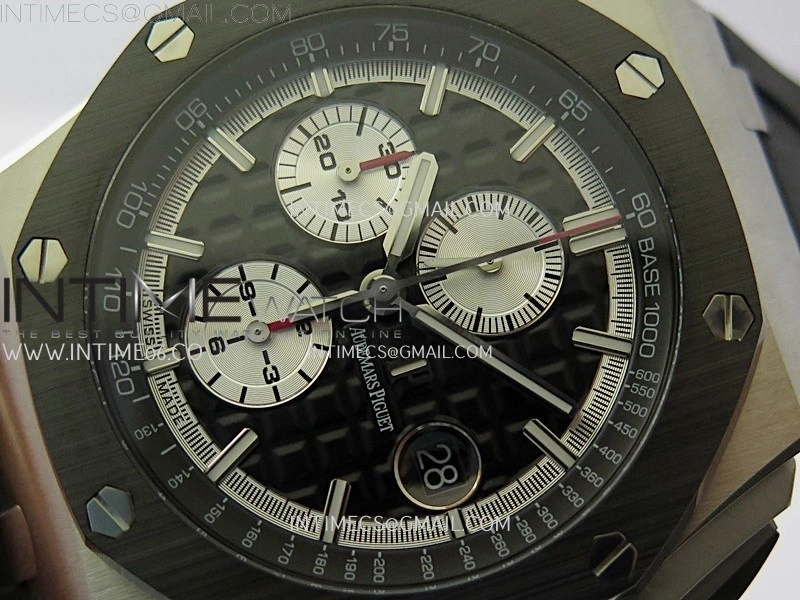 Royal Oak Offshore 44mm SS TKF 1:1 Best Edition Black Dial On Black Rubber Strap A3126