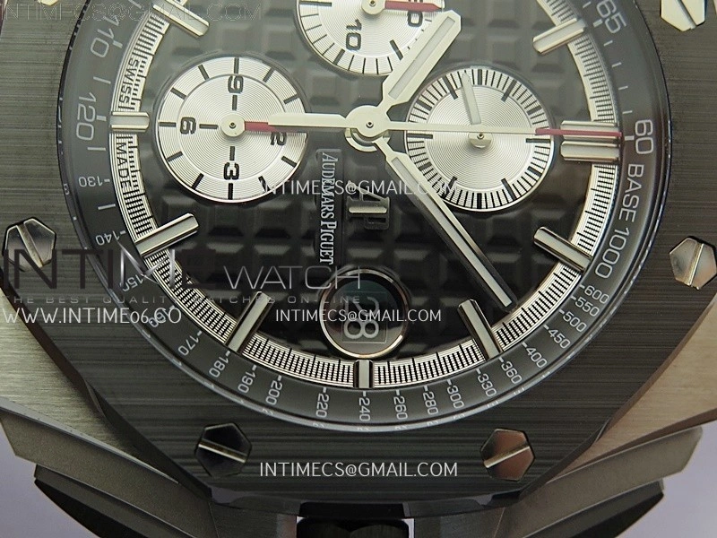Royal Oak Offshore 44mm SS TKF 1:1 Best Edition Black Dial On Black Rubber Strap A3126