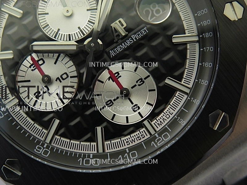 Royal Oak Offshore 44mm SS TKF 1:1 Best Edition Black Dial On Black Rubber Strap A3126