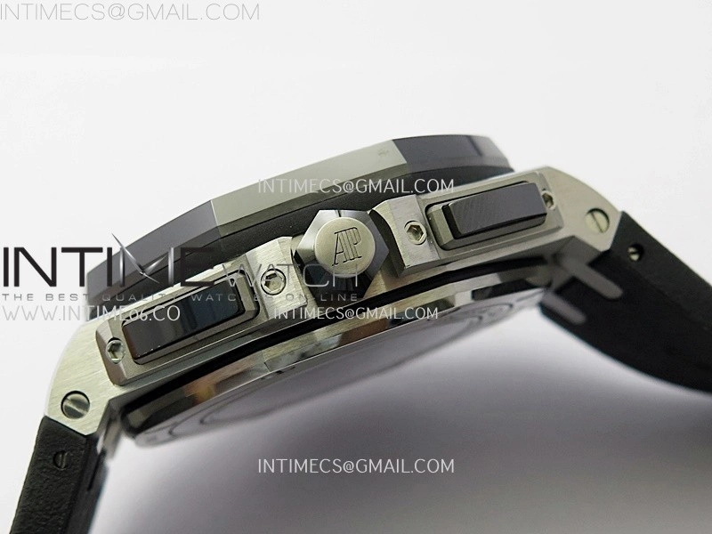 Royal Oak Offshore 44mm SS TKF 1:1 Best Edition Black Dial On Black Rubber Strap A3126