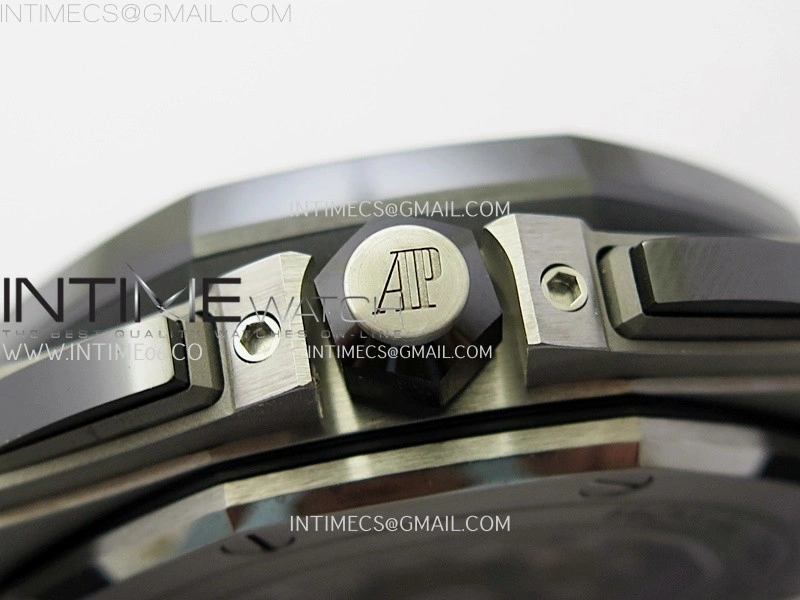 Royal Oak Offshore 44mm SS TKF 1:1 Best Edition Black Dial On Black Rubber Strap A3126