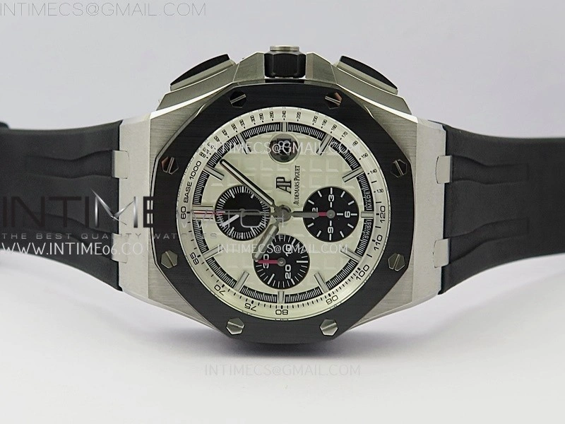 Royal Oak Offshore 44mm SS TKF 1:1 Best Edition White Dial on Black Rubber Strap A3126