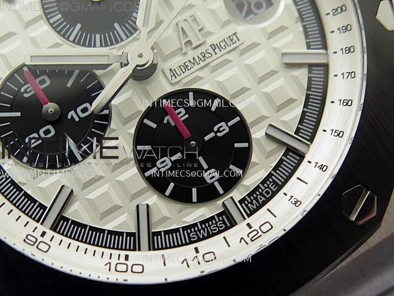 Royal Oak Offshore 44mm SS TKF 1:1 Best Edition White Dial on Black Rubber Strap A3126