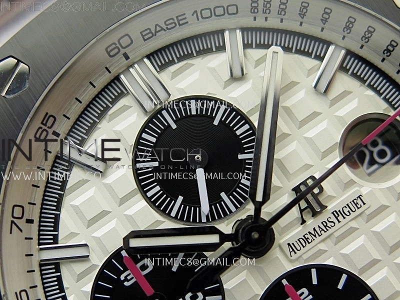 Royal Oak Offshore 44mm SS TKF 1:1 Best Edition White Dial on Black Rubber Strap A3126