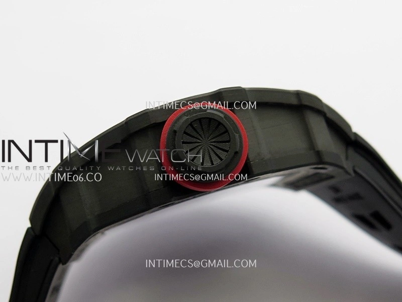 RM035-02 Black NTPT Red Crown Umi Office 1:1 Best Edition Skeleton Dial On Black Rubber Strap RMAL1 Super Clone V2