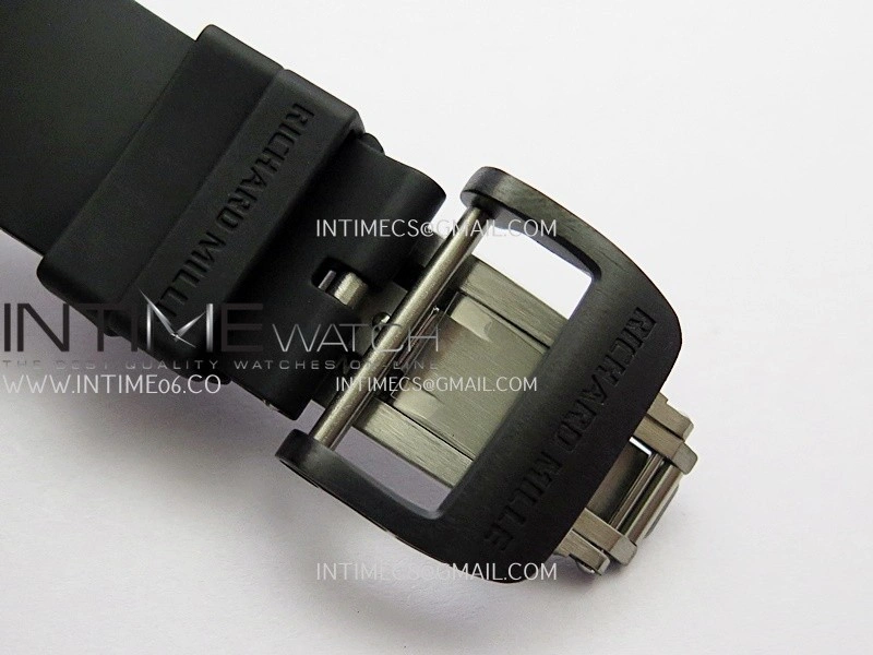 RM035-02 Black NTPT Red Crown Umi Office 1:1 Best Edition Skeleton Dial On Black Rubber Strap RMAL1 Super Clone V2