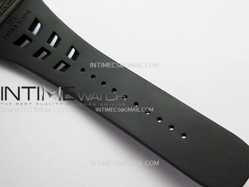 RM035-02 Black NTPT Red Crown Umi Office 1:1 Best Edition Skeleton Dial On Black Rubber Strap RMAL1 Super Clone V2