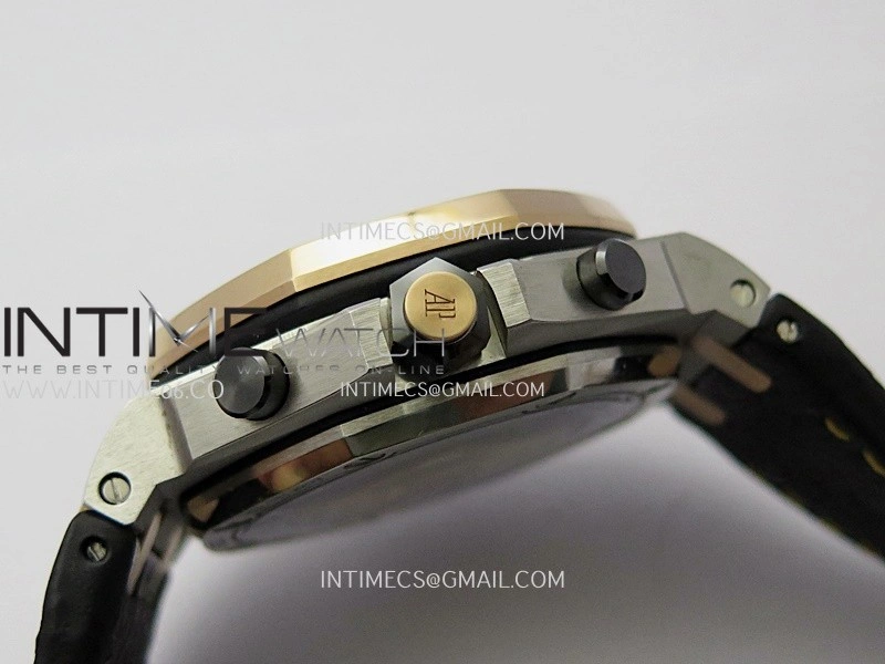 Royal Oak Offshore 42mm SS RG TKF Best Edition Blue Dial On Black Leather Strap Asian 3126
