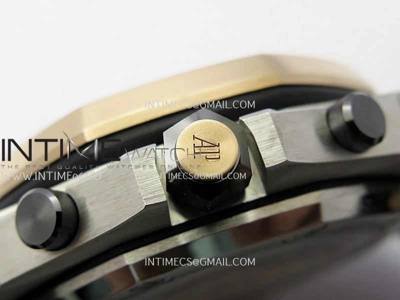 Royal Oak Offshore 42mm SS RG TKF Best Edition Blue Dial On Black Leather Strap Asian 3126