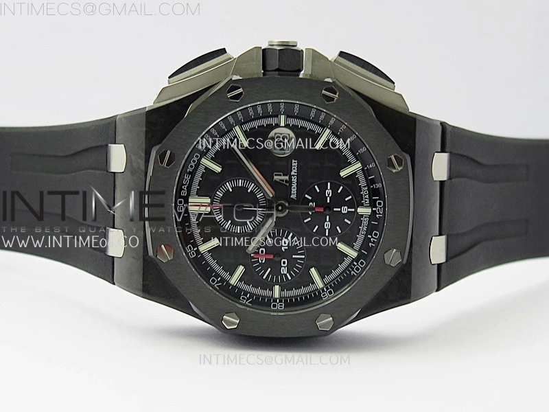 Royal Oak Offshore 44mm Carbon TKF 1:1 Best Edition Black Dial on Black Rubber Strap A3126