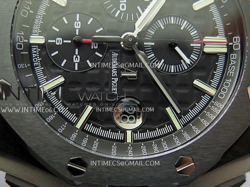 Royal Oak Offshore 44mm Carbon TKF 1:1 Best Edition Black Dial on Black Rubber Strap A3126