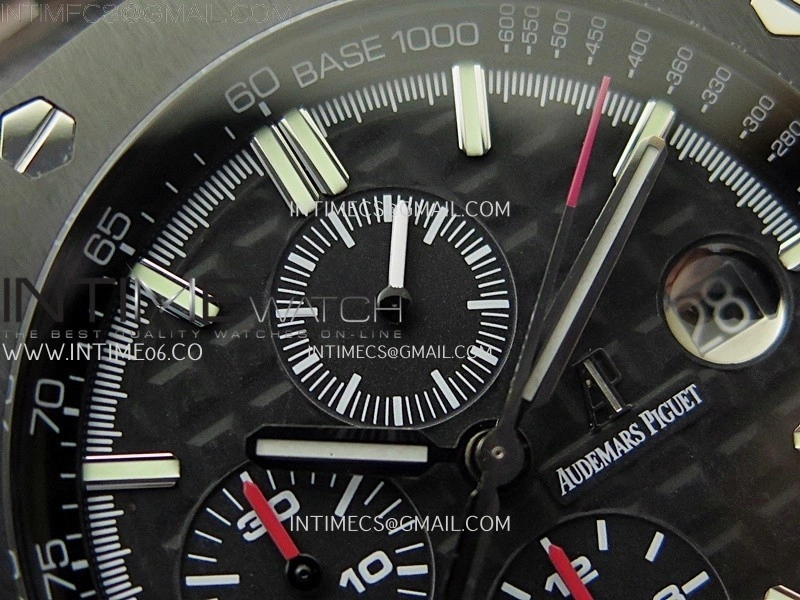 Royal Oak Offshore 44mm Carbon TKF 1:1 Best Edition Black Dial on Black Rubber Strap A3126